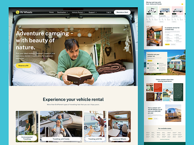RV Rental Website - RV Wheels artiflow creative agency branding halal recreational vehicle rv booking rv rental rv rental website rv wheel ui uiux design web design