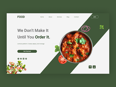 food website design creative hero section figma food hero section ui uiux design website design