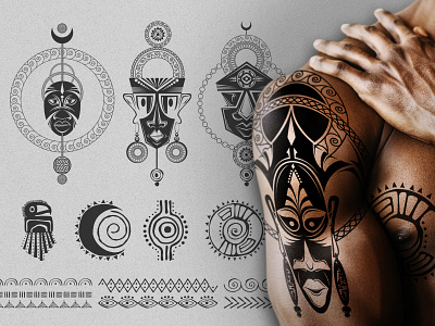 Tribal Tattoo Design 2d 2d art black and white brand branding character design design digital digital art graphic design identity branding illustration illustration design modern tattoo tattoo design tribal