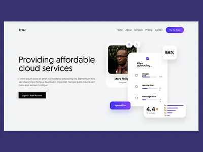Cloud Computing Hero Section branding design figma graphic design illustration inspiration landing landingpage ui