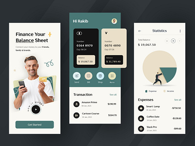 Finance App app design banking app bill pay app finance app fintech mobile app money transfer app ui uiux ux wallet app.
