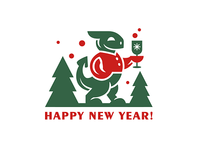 Happy new year! character dragon forest logo logotype merry christmas nature new year wood