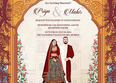 Hindu Wedding Invitation Card craftyart design graphicdesign hindu illustration wedding