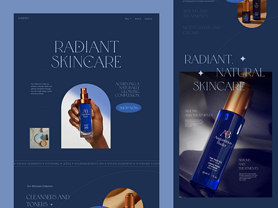 Radiant Skincare - Skincare Web Interface branding concept design elegant graphic de layout skincare ui uiux uxui web design website