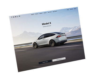 Tesla Model X animation auto layout branding grid systems landing page logo ui