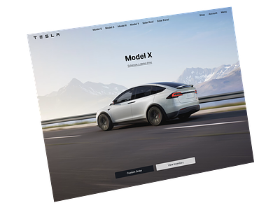 Tesla Model X animation auto layout branding grid systems landing page logo ui