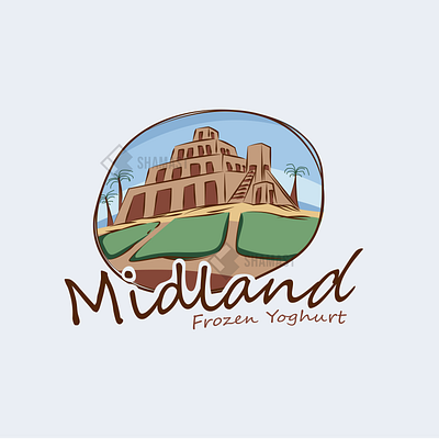 Midland: Frozen Yoghurt ai branding design food and beverage illustration illustrator logo pictorial yoghurt