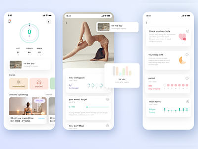 Yogam Application app fit health learn ui ux yoga