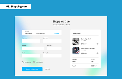 Daily UI Day 58 - Shopping cart 100 days ui daily ui day 58 graphic design shopping cart ui