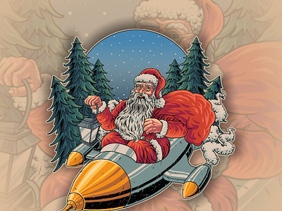 The Santa adobephotoshop artwork cartoon characterdesign design apparel design character design mocup design packaging digital illustration graphic design illustration lineart logo logo awsome logo inspiration marrysricmast opencomission sanataclaus