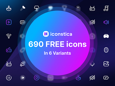 Icon Library with 600+ Free Icons figma icons free free icons graphic design icon design icon library icon pack icon set iconstica line icons