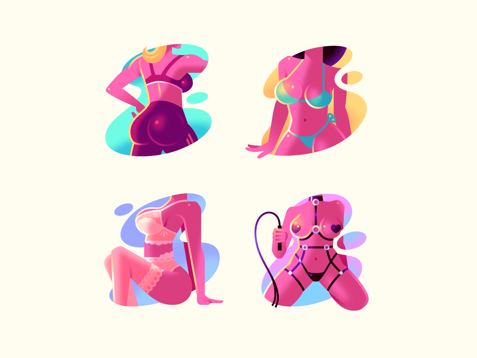 Sensual icons bdsm bikini body lingerie nsfw nude sexy