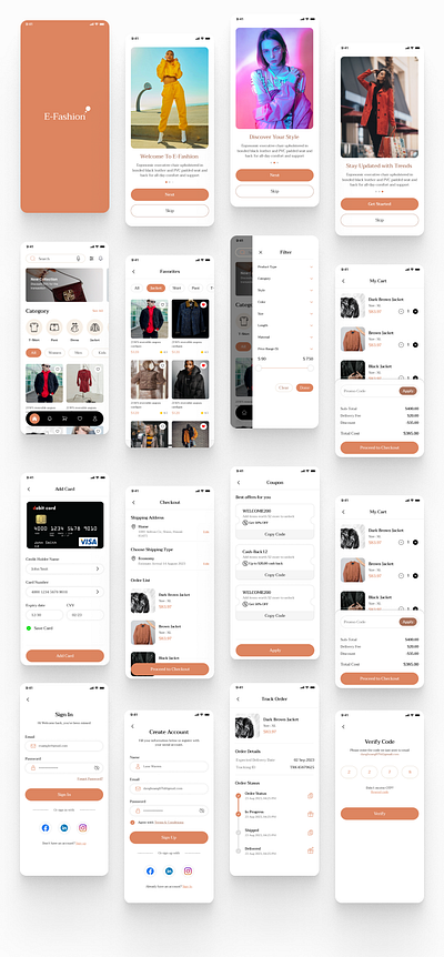 E-Fashion is a Online shopping app app screen design digital product e commerce fashion app mobile screen online shopping open shopping shopping sofikul khan ui ui ux ux