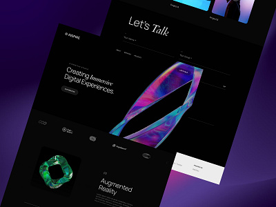 Inspire - Creative Agency Webflow Template aesthetic agency augmented reality bold creative dark gradient portfolio showcase template ui ui design virtual reality web design webflow