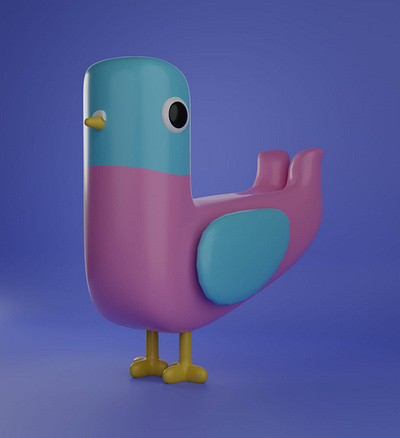 Cartoon Bird on 3d using Blender 3d animation branding graphic design logo motion graphics