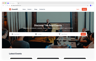Event Listing Website event ui design web design