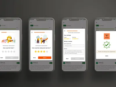 Customer review UI screens food foodmenu foodui fooduiscreens menuapp menufood ratings restaurantapp restaurantrating restaurantreview review uiscreens