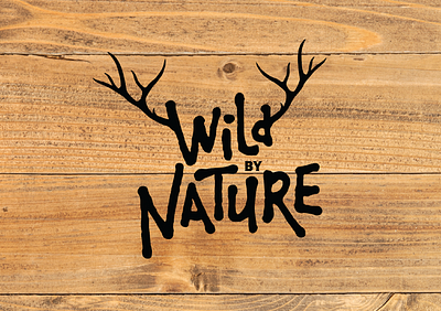 Wild by Nature antlers branding hand lettering identity logo pet food
