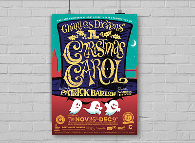 A Christmas Carol graphic design poster typography vintage
