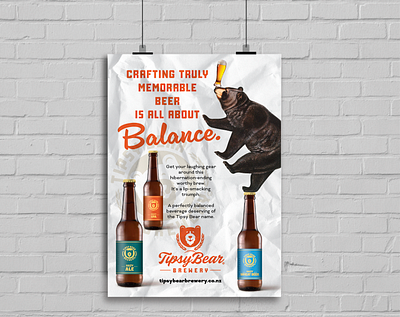 Creating balance bear beer branding graphic design logo packaging poster retro typography vintage