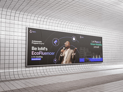 Eco Influencer banner design for IOM web3 green mobility.... banner banner design blockchain brand design branding crypto design graphic design green mobility influencer marketing mobility post post design poster poster design social media sustainability technology web3