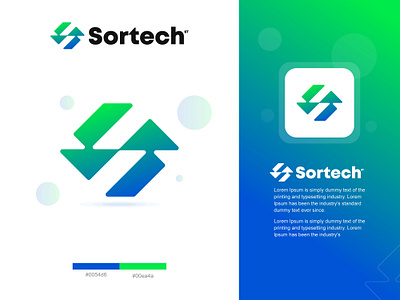 Sortech - S letter, S logo, Tech, Loop, Branding, Web abstract ai app application branding colorful logo creative logo design gradient logo logo logo design logo designer loop logo modern logo s letter logo s logo s loop logo tech logo ui website