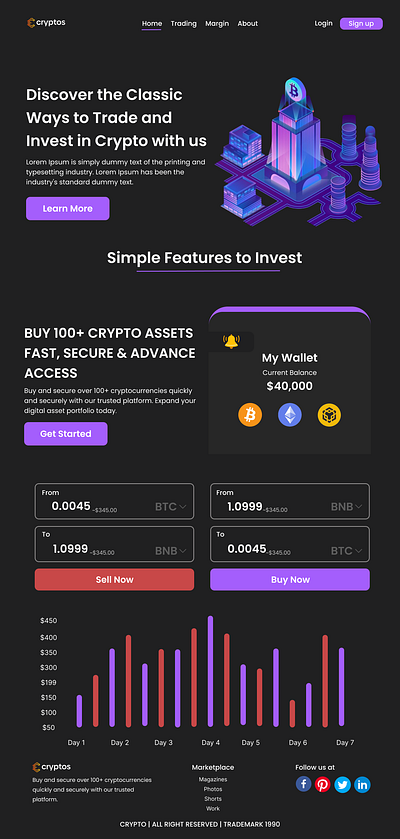 A Crypto Currency Landing Page branding graphic design landing pages mobile app design ui user interface