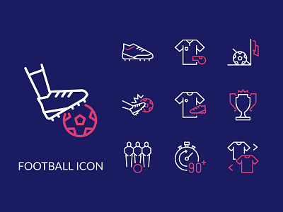 Football Icon Set football icon set line icon sports