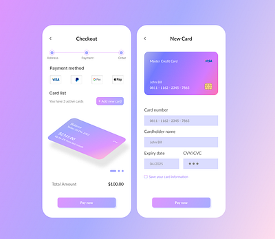 Credit Card Checkout graphic design ui