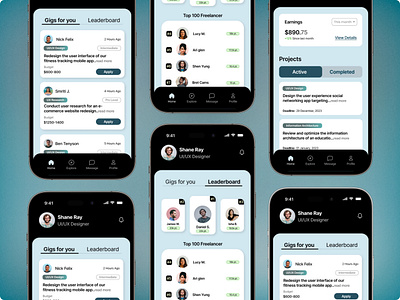 Freelance Gig Platform App - Day 8 Of #Superdribbbs 🏀 dailyui designchallenge2023 dribbbleportfolio gigplatform uxuichallenge