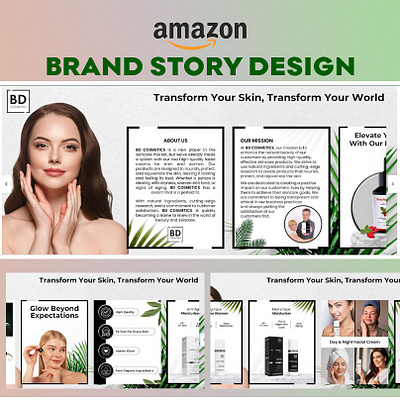 Amazon Brand Story - Beauty Niche amazon amazonbrand amazonbrandstory branding brandstory brandstorydesign design graphic design graphicdesign illustration listingimages photoshop