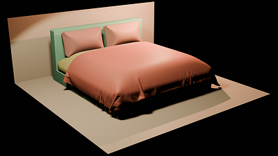 My First 3D Bed in Blender 3d 3dblender 3ddesign blender comic design graphic design illustration motion graphics render vector
