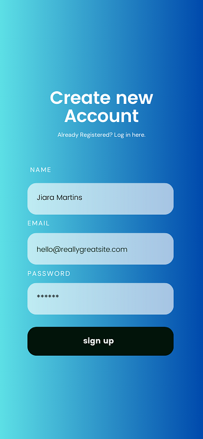 Registration Page, Login Page of Mobile APP sign in sign up ui