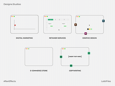 LottiFiles For DigitalAgency aftereffects animated illsutration animations copywriting digital marketing e commerce store graphic design lottifiles micro animations motiongraphics retainer services