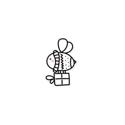 Cute Santa's Helper 🎅🏻🐝 animal bee cartoon cut holiday icon illustration kawaii present sticker sweater winter