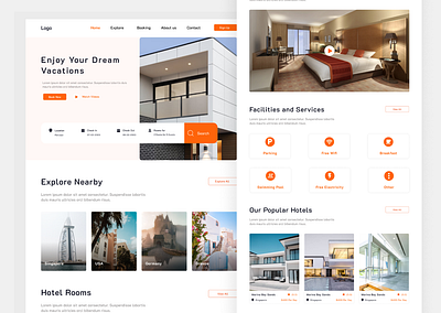 Hotel Booking Website 3d app design design graphic design hotel hotel website hotel website design logo motion graphics ui ui design user reaserch ux design website