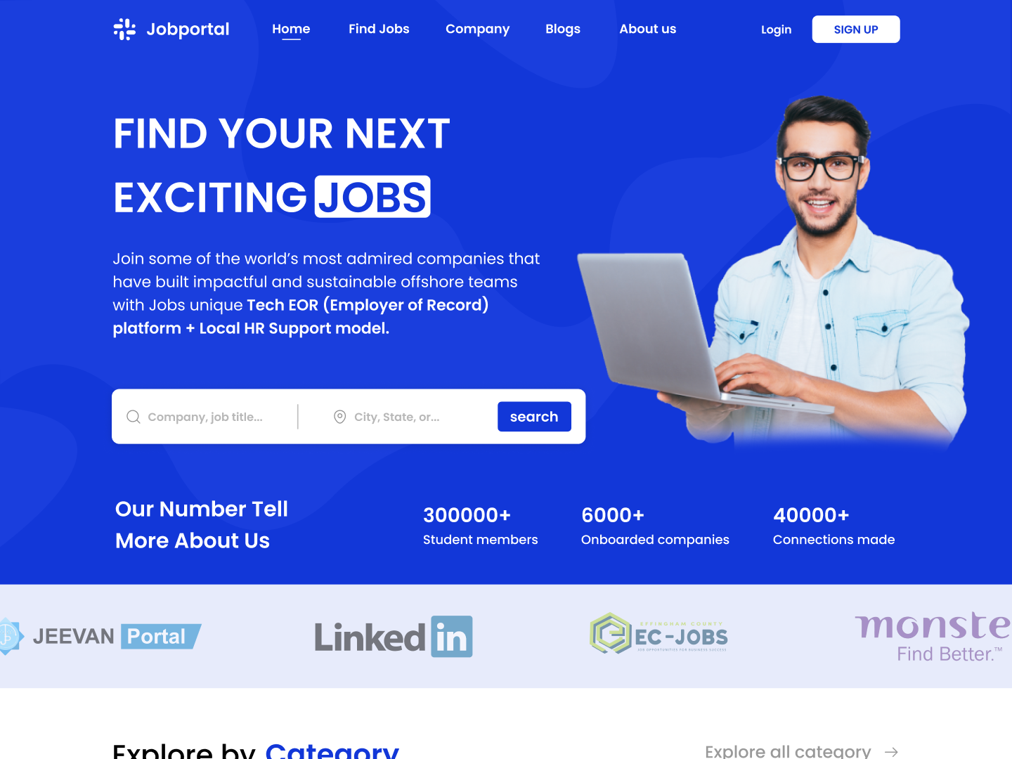 Job Portal Landing Page Design by Hemanshi Variya on Dribbble