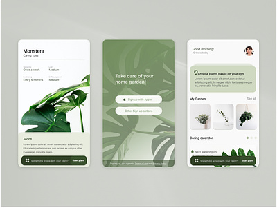 Home plant care app app appdesign modern simple ui ux webdesign