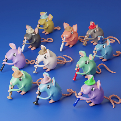 Eleven Pipers Piping 3d animation christmas clay claymation flute mouse piper plastic rat