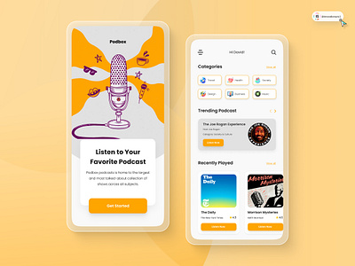 Podcast App Design 3d animation art branding dashboard digitaldesign flatdesign graphic design icon illustration innovationsync logo mobile motion graphics nft product design typography ui vector webdesign