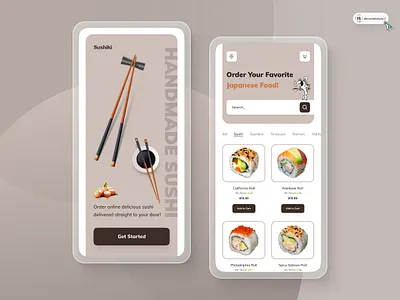 Sushi App Design 3d animation art branding digitaldesign ecommerce flatdesign food app graphic design illustration innovationsync logo mobile motion graphics nft product design shopify typography ui webdesign