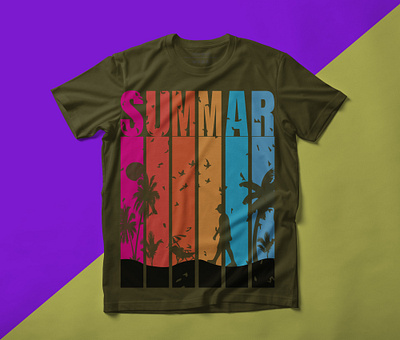 summer t-shirt design. 3d animation graphic design logo motion graphics