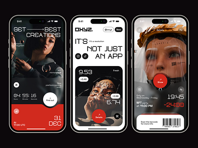 Oxyz - Mobile App Concept clean creative future minimal nft ui
