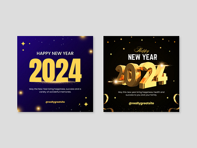 Template Design | Instagram Post Design | New Year Design | 2024 2024 banner design flyer graphic design instagram new year social media template