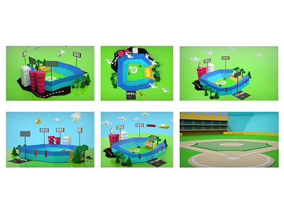 Low Poly Stadium Design 3d 3d model blender casual game cinema 4d design game game art game design game idea graphic design illustration low poly ui unity ux