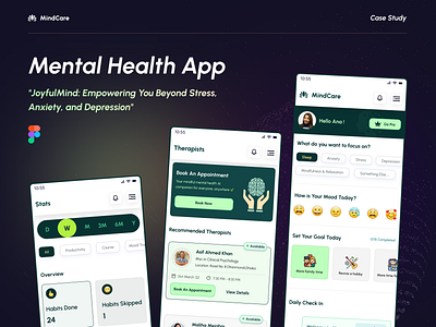 Mental Health App animation app business website design doctorapp educationapp fitnessapp illustration mentalhealthapp productdesign relaxapp ui ui design uiux uiux designer uiuxdesign web design wellbeingapp wellness