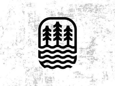 Forest Lake Logo brand element branding forest lake forest logo lake logotype nature landscape logo outdoor logo pine lake logo tree logo water waves wood