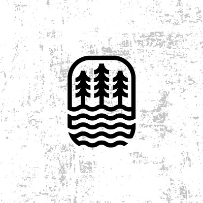Forest Lake Logo brand element branding forest lake forest logo lake logotype nature landscape logo outdoor logo pine lake logo tree logo water waves wood