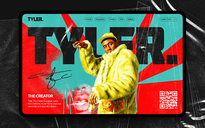 The first screen of the Tyler, The Creator website. app design ui ux web web design