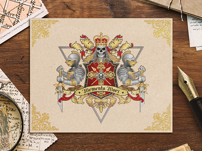 Heraldry - Custom Coat of arms coatofarms familycrest heraldry illustration knight personallogo shield skulllogo vintagelogo